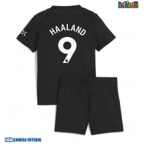 Camisa de Futebol Manchester City Erling Haaland #9 Equipamento Secundário Infantil 2025-26 Manga Curta (+ Calças curtas)
